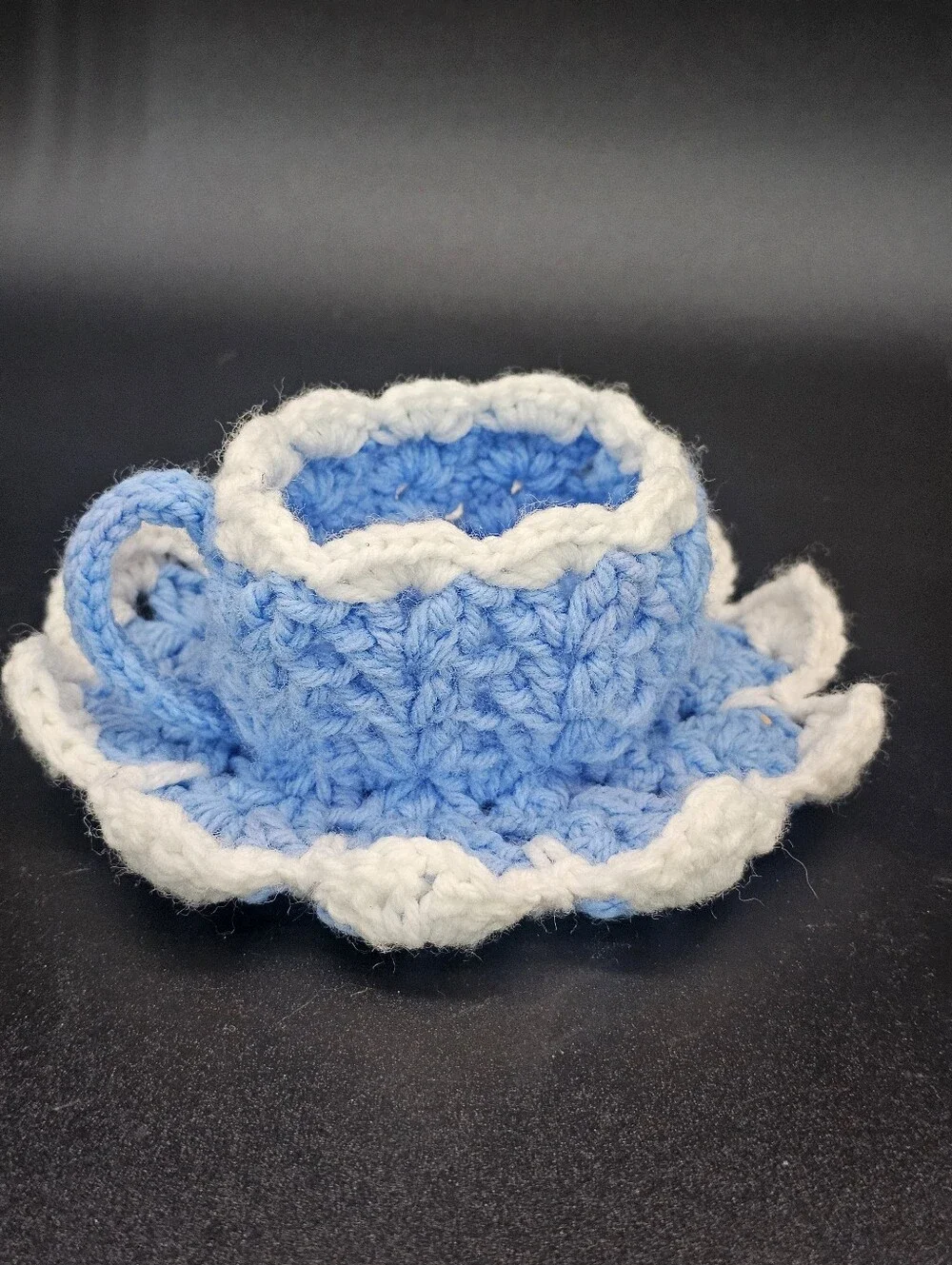 Vintage Handmade Crochet Teacup Coaster Set - Assorted Colors